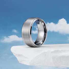 King Will Basic 10mm Tungsten Carbide Wedding Ring Matte Finished Wedding Band for Men Women(11)