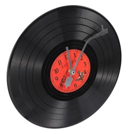 LIFKOME Vinyl Record Wall Clock Silent Wall Clock Kitchen Wall Clock Music Decor Bedroom Wall Clock Vinyl Records Decor Cafe Wall Clock Retro Decor Office Supplies 3D Plastic Rock and Roll