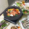 HEITIGN Korean BBQ Grill Plate, Non-Stick Round Iron Griddle, Portable,