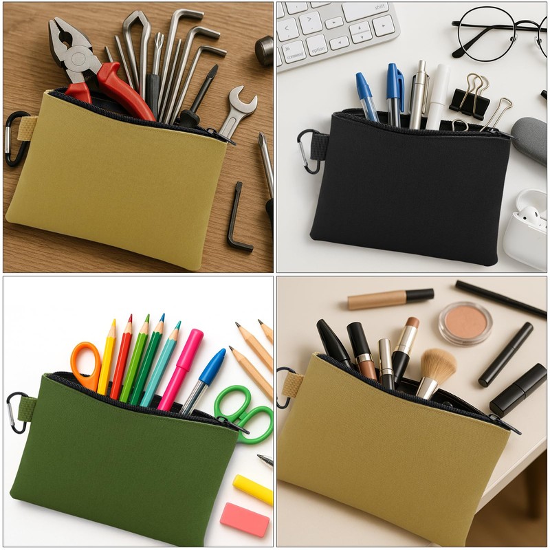 Faylapa 6 Pack Canvas Tool Pouch, Metal Zipper Bag, Oxford