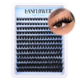 Fluffy Lash Clusters 100D Thick Eyelash Clusters D Curl Volume Cluster Eyelash Extensions 10-16mm Individual Lashes 204pcs Lash Extension by Lanflower