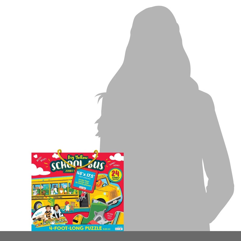 Bendon School Bus Shaped Jumbo Jigsaw Floor Puzzle (24 pcs,