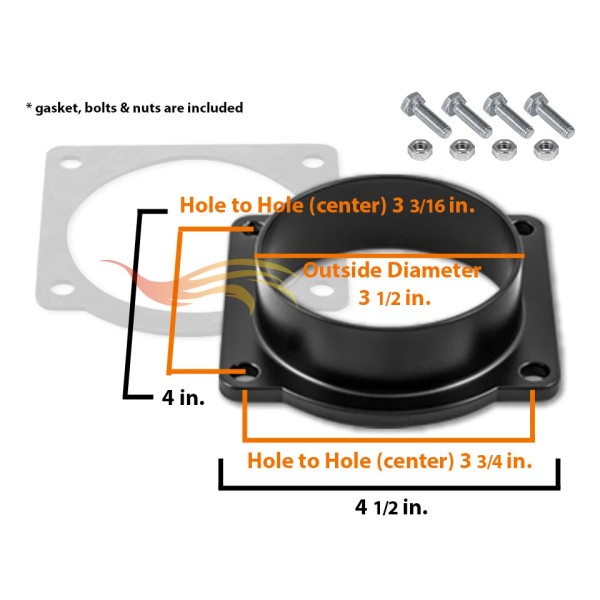 L3 Racing Air Intake MAF Mass Air Flow Sensor Adapter