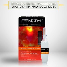 FERMODYL Fortalecimiento Extremo, Tratamiento capilar que refuerza la fibra capilar con 6 ampolletas de 10ml