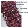 Dark Burgundy Deep Wave Crochet Hair for Boho Braids 900#