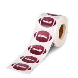 500 Pcs Football Sticker Labels, Waterproof Rugby Stickers Sports Water Bottle Reward Stickers Football Roll Scrapbook Decals for Kids Football Themed Party Decoration Gifts