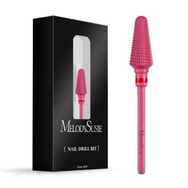 MelodySusie Professional Tornado Nail Drill Bits, 3/32'' Carbide Tungsten Multi-function Bits, Suitable for Manicure Pedicure Cuticle Gel Polishing, Salon Bits, Pink Blossom, Series Bit-X, Fine