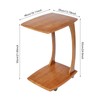 kunghei Solid Wood End Table with Rolling Wheels, C Shaped