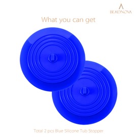 BEADNOVA Tub Drain Cover Bathtub Plug Bath Tub Plug Stopper Drain Stopper Bath Tub Shower Drain Stopper Shower Plug Bath Plug for Tub (6 Inches, 2 Pack, Blue)