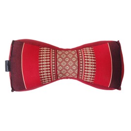 Collumino Traditional Kapok Chinese Neck Support Pillow for Yoga Massage or Relaxation (Red, Maroon)