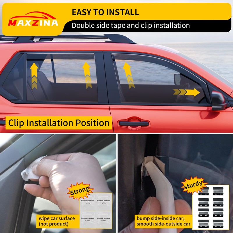 Maxzina Visor Rain Guards Compatible with 2025 Honda Passport (Not