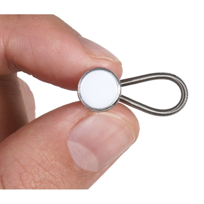Comfy Clothiers Collar Extender 5-pack - White Metal/Elastic Button Extenders