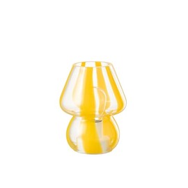 Table Lamp Stripes Glass Transparent / Yellow Small