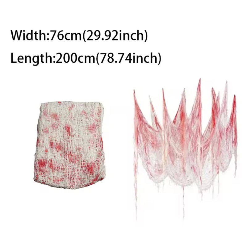 2 pcs Halloween Bloody Gauze Decorations, Horror Bloody Cloth Door