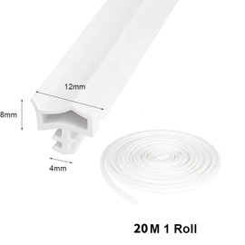Door Seal White Wooden Frame, 20 m Door Frame Seal for Sound Insulation, Draught Excluder and Door Seals, for Moisture Proof, Sound Insulation and Collision Avoidance