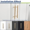 KOPPALIVE 2-Pack Solid Brass Kitchen Cabinet Pulls, Gold Modern T-Bar