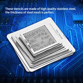 BGA Stencils, 33 Pieces IC Chip BGA Rebaling Stencil Kit Set, High Precision Soldering Template for CPU Repair, Laboratory Chemicals