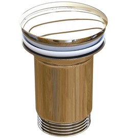 Waschbecken24 Universal Drain Fitting P8 Drain Valve Pop Up Valve for Sink Bathroom Guest Toilet (Cap Round Diameter 64 mm)