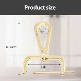 NIIIYTYB 2Pcs Snap Hook Swivel Clasp Set 1.5 Inch Detachable Carabiner Hooks with Screwdriver D Ring Keychain Clips Bag Strap Hardware for Purses Crossbody Bags Key Fobs Pet Collars(Gold)