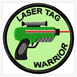 Leyland Designs Laser Tag Warrior Geek Merit Badge Bumper Sticker Window Water Bottle Decal 5""