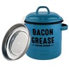YOKODU 42oz Bacon Grease Container with Strainer,Enamel Ceramic Bacon Fat