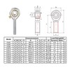 sourcing map 2pcs POS12 Spherical Rod End Bearing 12mm Bore