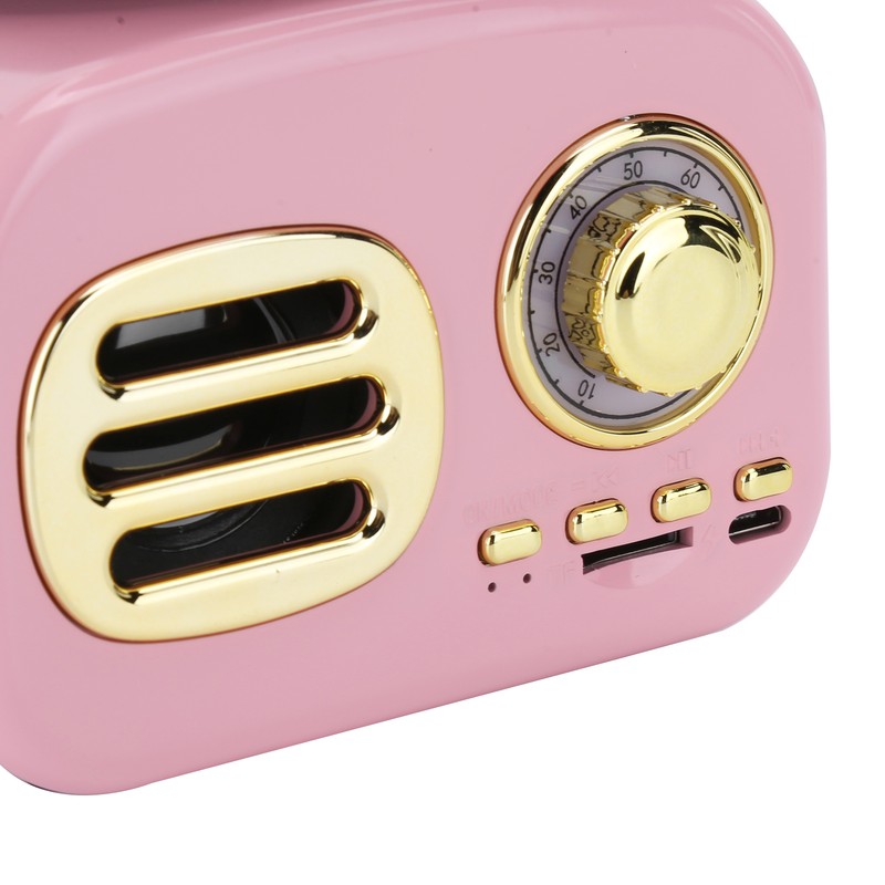 Portable Phonograph Vintage Retro Bluetooth Speaker Loudspeaker Box Equipment Accessorypink