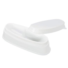 Portable Nail Dipping Powder Tray Manicure Mould Nail Container for Making Perfect French Tip Smile Lines, White