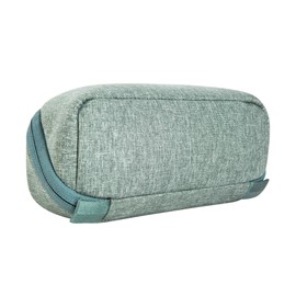 Tatonka Toiletry Bag Square Zip Pouch S (1L) - Hinged Wash Bag with 2 Zip Mesh Pockets PFC/PFAS-Free - 8 x 19 x 7 cm, Sage Green, Wide-open wash bag