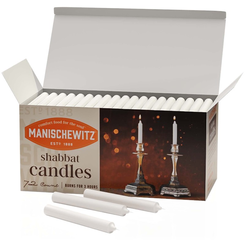 Manischewitz Shabbat Candles 72 Count | Burns for 3 Hours,