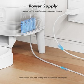 Automatic Cat Feeder -Timed Feeder for Dry Food, Easy Control to Programmable, Pet Feeder with Battery/Power Supply, Cat Food Dispenser, 1-6 Meals Per Day, Non-Slip Bottom, Lid with Locked