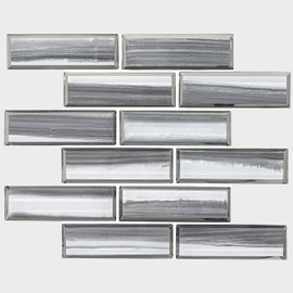 MSI Ombre Grigia Glass Mesh-Mounted Mosaic Tile for Bathroom, Kitchen Backsplash, Accent Wall Tile, and Shower Wall Tile, Sample