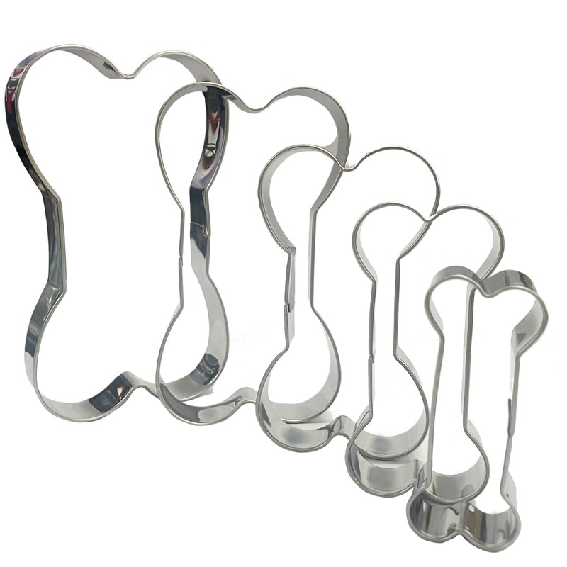KSPOWWIN 5 Pieces Dog Bone Cookie Cutter, Stainless Steel Cookie