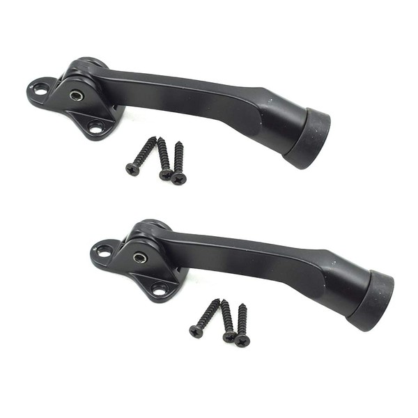 PHITUODA KickDown Door Stopper Easy-Step Door Stop Black-2pcs
