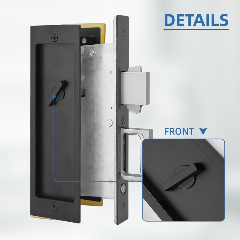 youthua Modern Pocket Door Hardware Set - Privacy Lock with