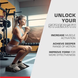 Power Press Squat Wedge Block - Adjustable 20-Degree Angle w 3 Heights - Heel Elevated Slant Board - Better Form & Depth for Squats - Wedges Enhance Stability & Muscle Activation