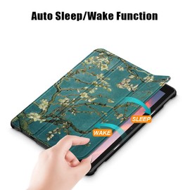 Schutzhülle für LG FH 10 (13 Gen 2023-2024) Universelle 10.1-Zoll Tablet-Schutzhülle– Stoßfeste Hülle mit Auto-Wake/Sleep(Apricot Blossom)