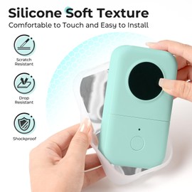 Phomemo D30 Label Maker Case - Green Rippled Silicone Cover, Shockproof & Anti-Scratch, Soft Grip, Protective & Decorative Shell for D30 Mini Bluetooth Label Printer (Case Only)