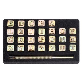 HOBBIESAY 1 Set 27Pcs Capital Letters Stamp Set 9.5x9.5mm Alloy Alphabet Craft Stamping Tools Letter Stamp Tools Set Leather Art Craft Tool for DIY Craft