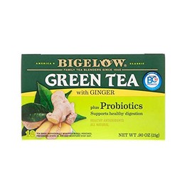 Bigelow, Green Tea with Ginger Plus Probiotics, 18 Tea Bags