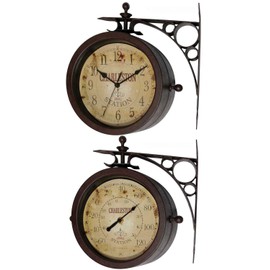 Infinity Indoor/Outdoor 8" The Charleston Double Sided Clock & Thermometer - 12430CT-RUV2