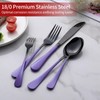 Onlycooker 20-Piece Black Silverware Set 18/0 Stainless Steel Flatware Purple