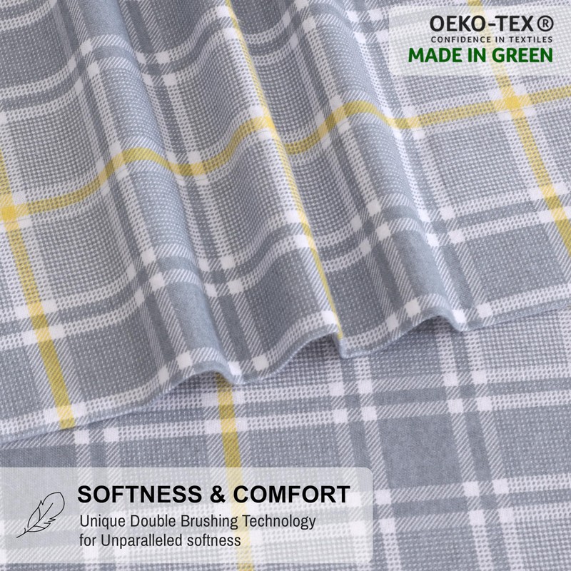 RUVANTI Flannel Sheets King Size 6 Pcs - 100% Cotton