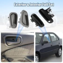 NPAUTO Interior Exterior Door Handles Set Replacement for Chevy Prizm Toyota Corolla Prizm 1998 1999 2000 2001 2002, Pack of 8, Gray Black