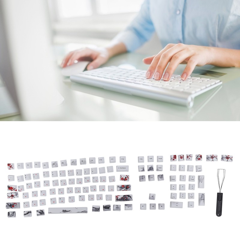Keycaps PBT 5Sided Sublimation 110 Keys Keyboard Caps for Mechanical