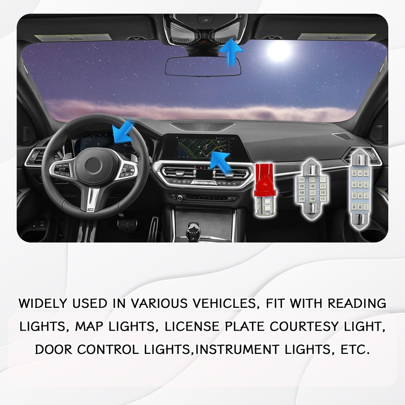 Hirificing 24PCS LED Interior Car Lights, Interior Car Lights Dome