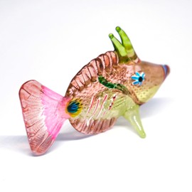 ZOOCRAFT Handcrafted Glass Sea Fish Figurine - Colorful Nautical Home Décor Accent, Hand-Painted Lampwork Art Sculpture, Perfect for Ocean-Themed Decorations and Marine Life Collectors