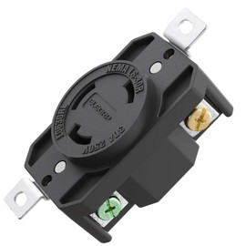 ELEGRP NEMA L6-30R Flush Mounting Locking Receptacle, Twist Lock Socket/Outlet for Generator, 30 Amp 250V 2 Pole 3 Wire Grounding, Industrial Grade Heavy Duty, UL Listed (1 Pack, Black)