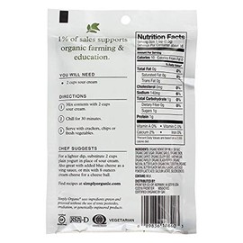 Simply Organic Ranch Dip, Certified Organic, Gluten-Free | 1.5 oz | Pack of 3
