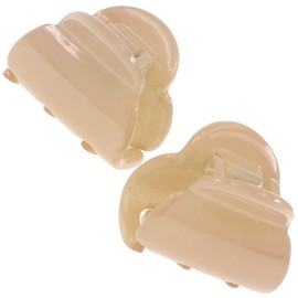 Camila Paris CP3480 French Hair Clip for Women, Set of 2 Small Beige Girls Hair Claw Clips Fashion Durable Hair Accessories for Women, Luxury Ladies Strong Hold No Slip Grip Clamp, Made in France